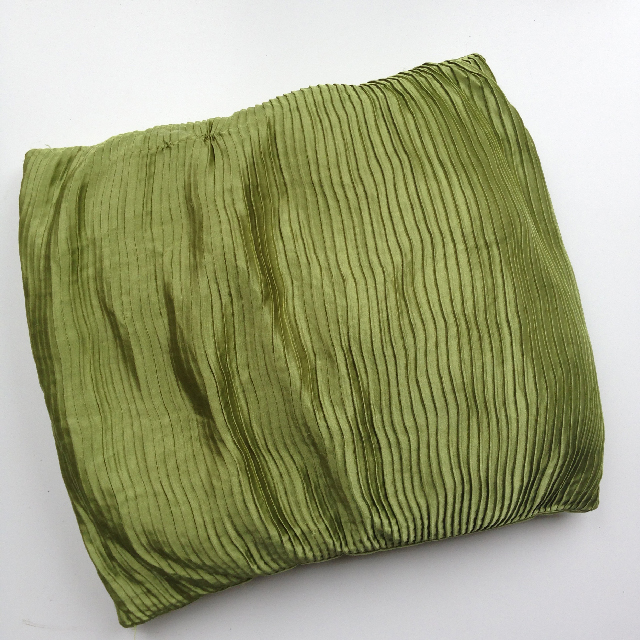 CUSHION, Green - Lime Silk Pleated 50cm